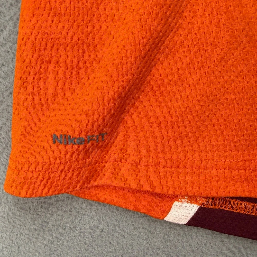 Virginia Tech Nike Team Shirt Mens L Orange/Maroon NCAA Hokies Y2K VT Activewear